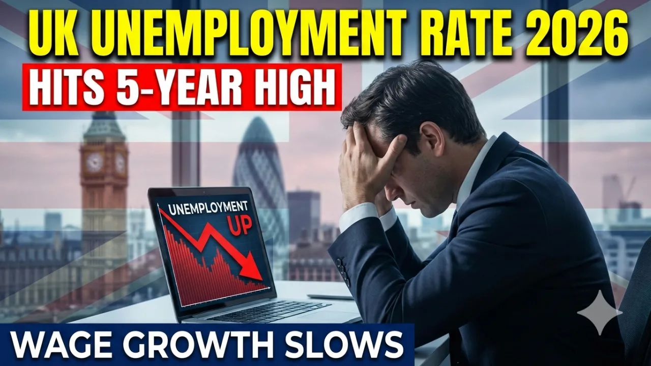UK Unemployment Rate 2026 Hits Five-Year High as Wage Growth Slows